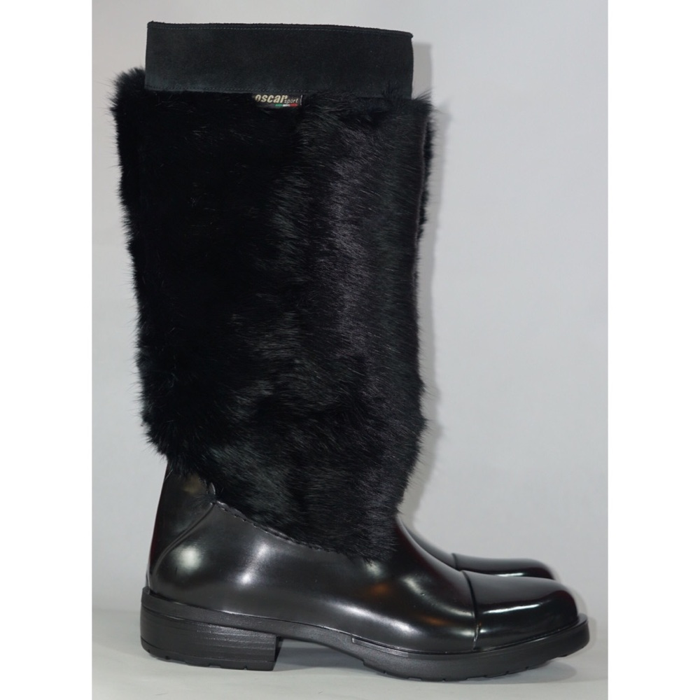Italian Fur Oscar Sport Leather Boots Women’s 10 - Picture 2 of 8
